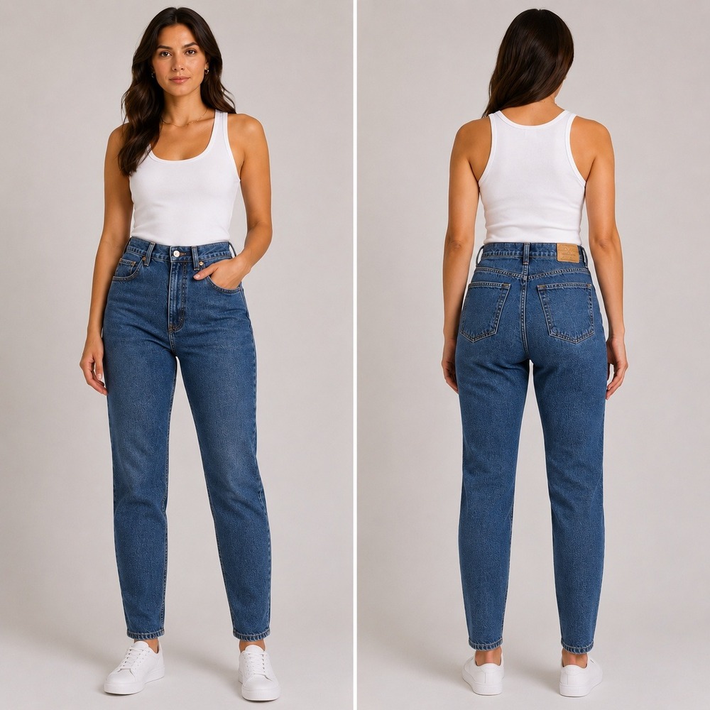 VTG Eddie Bauer High Rise Tapered Mom Jeans Medium Wash size 12‎ Y2K 90s Denim